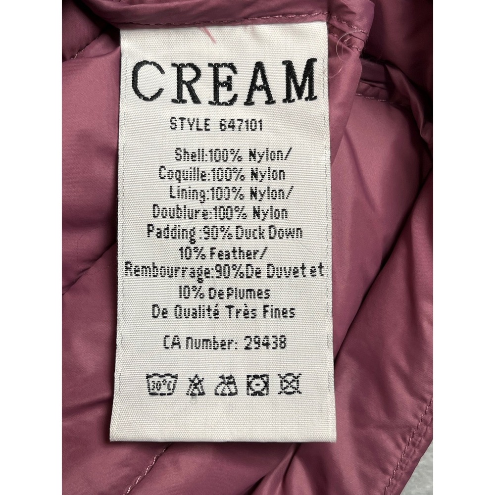 CREAM Lightweight Down Puffer Jacket CroppedMauve Purple Size 44 YKK Zip - Picture 5 of 8